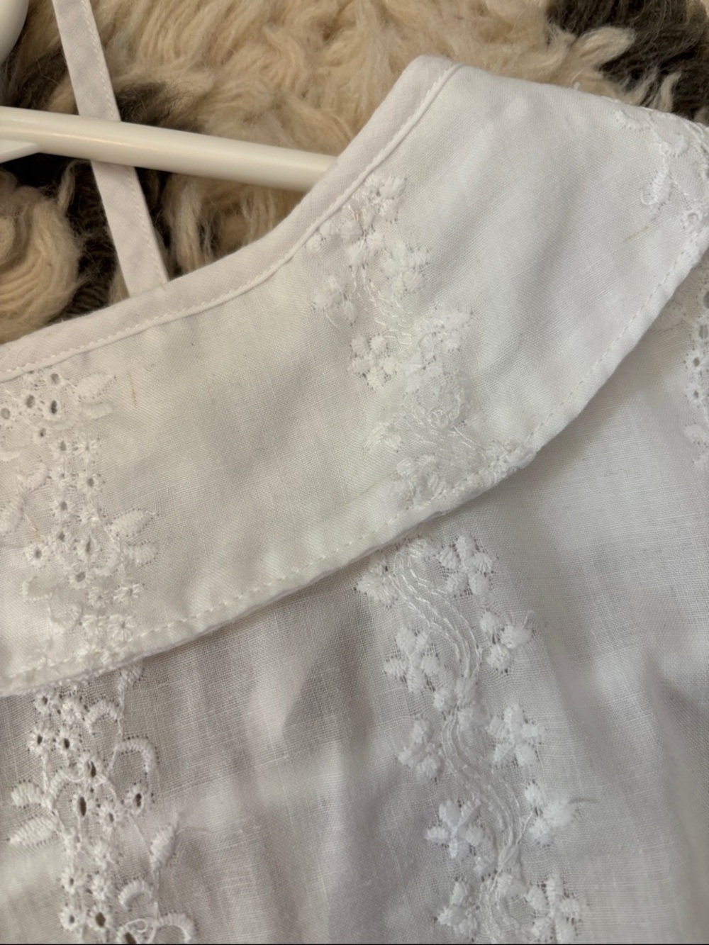 Christy Dawn White Eyelet Button-Front Cotton Blouse - Picture 12 of 16